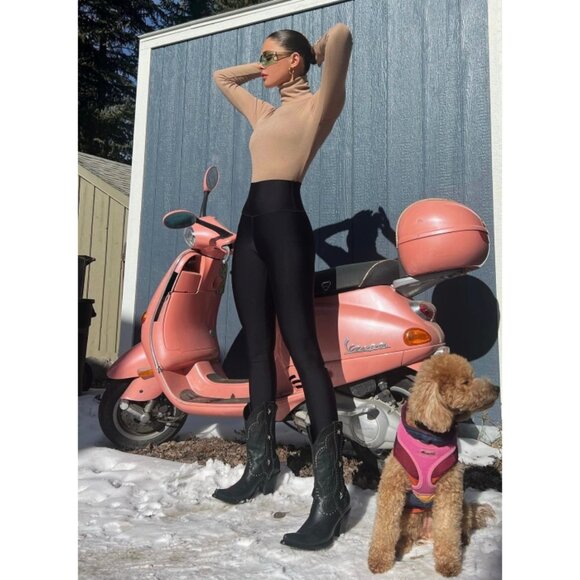 Alo High-Waist Airlift Leggings Black Hi-Rise Waisted Tights Full-Length Pants - Picture 4 of 9